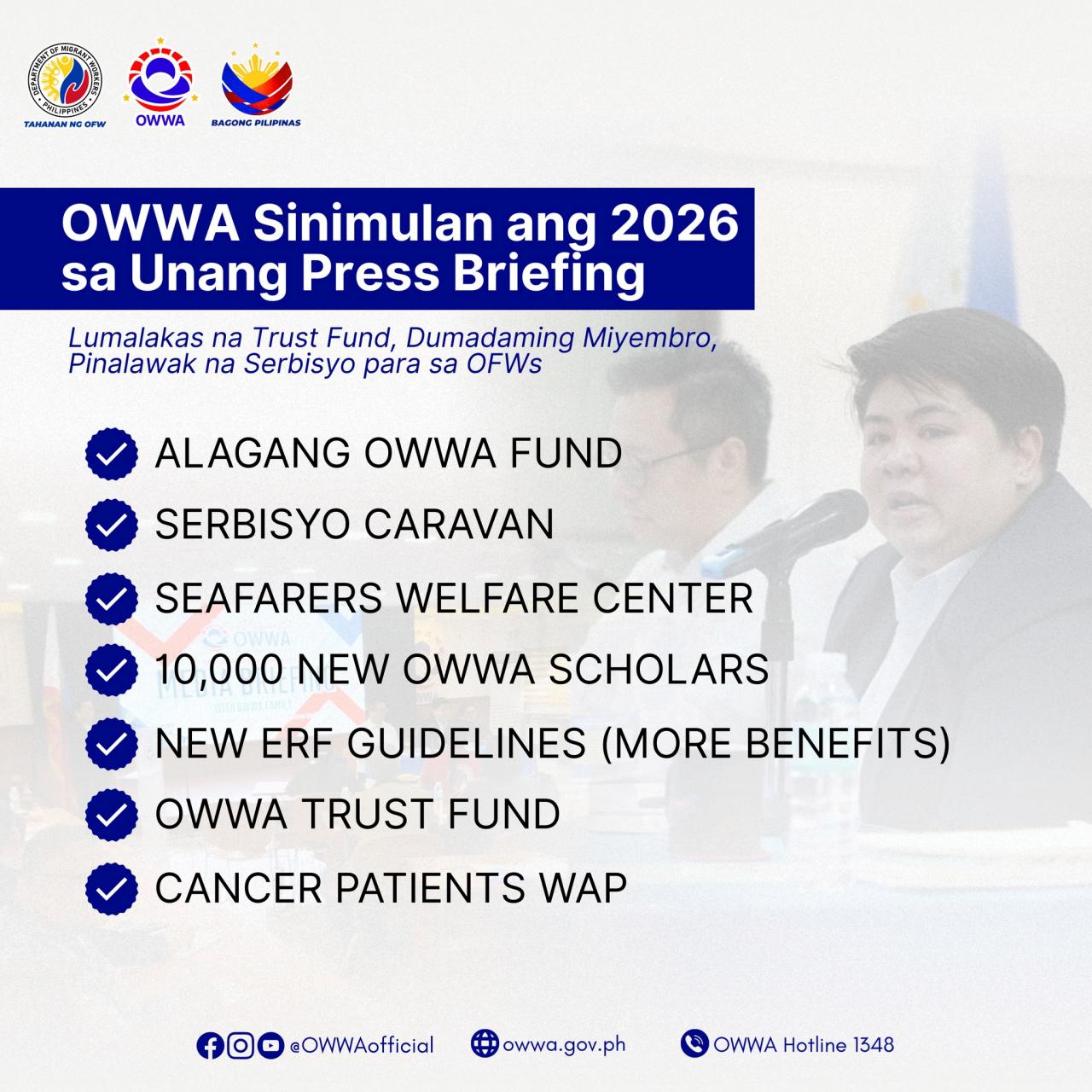 OWWA Enhances Services Adds More Scholarship Slots