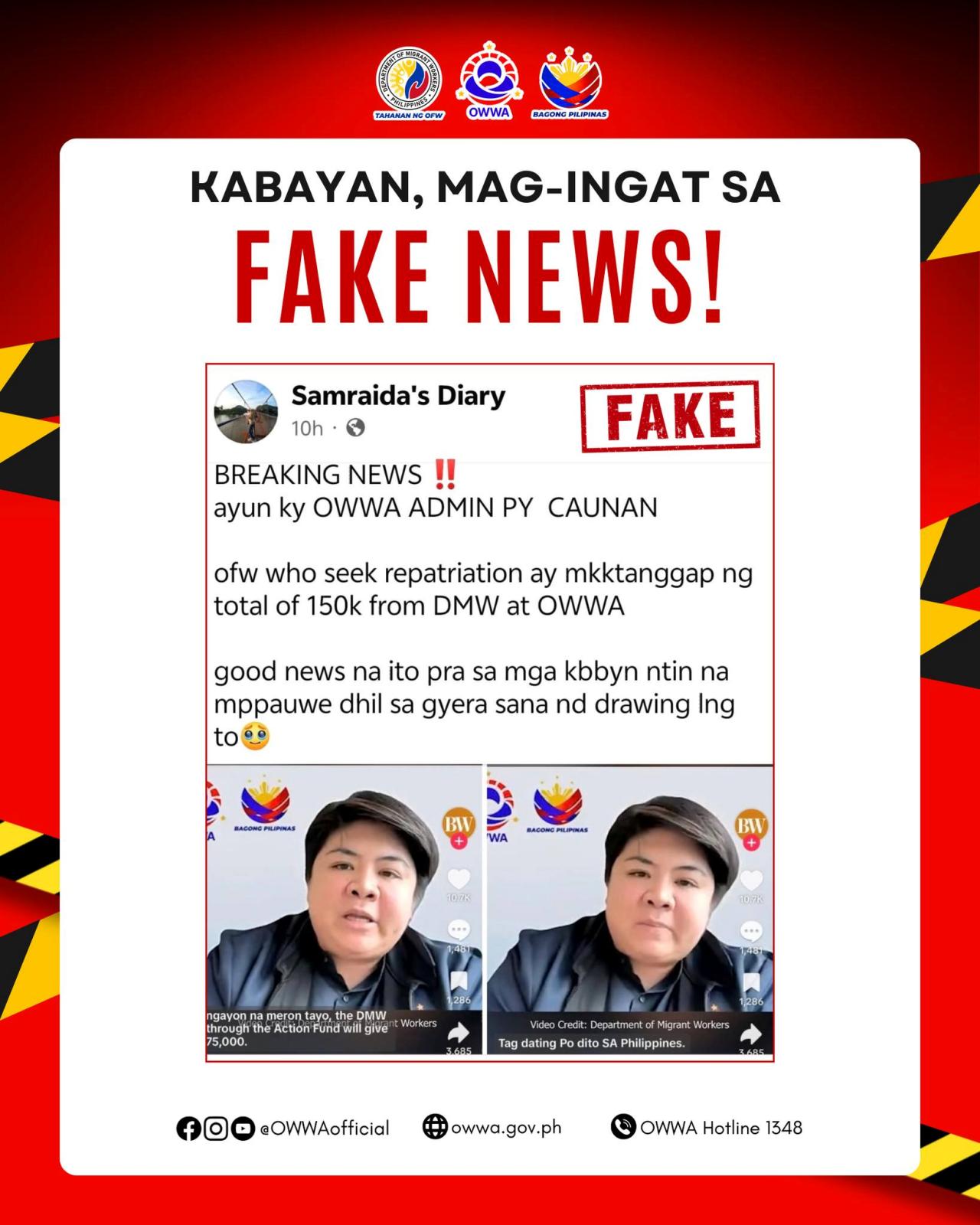 P150K Financial Aid Repatriated OFWs Not True