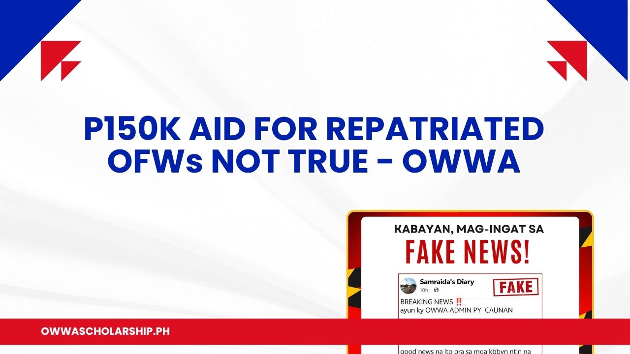 P150K Financial Aid Repatriated OFWs Not True