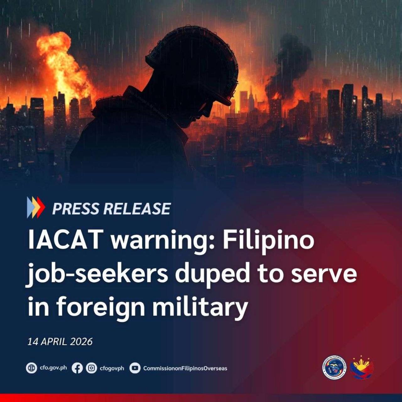 Pinoy Jobseekers Warned Against Deceptive Foreign Military Recruitment